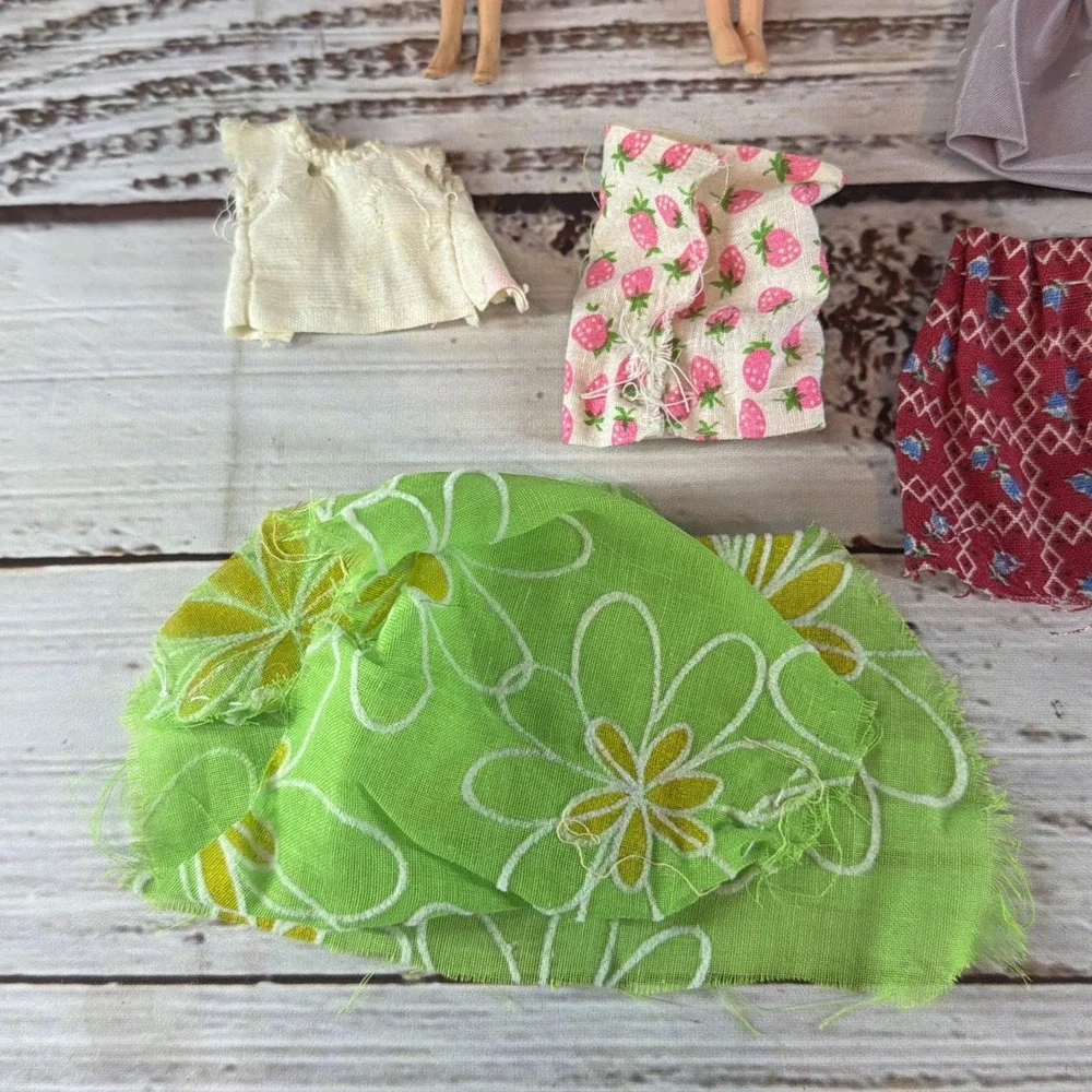 Mattel Rock Flowers Doll Case 1970 Vintage + 2 Topper Dawn Figures & Clothing